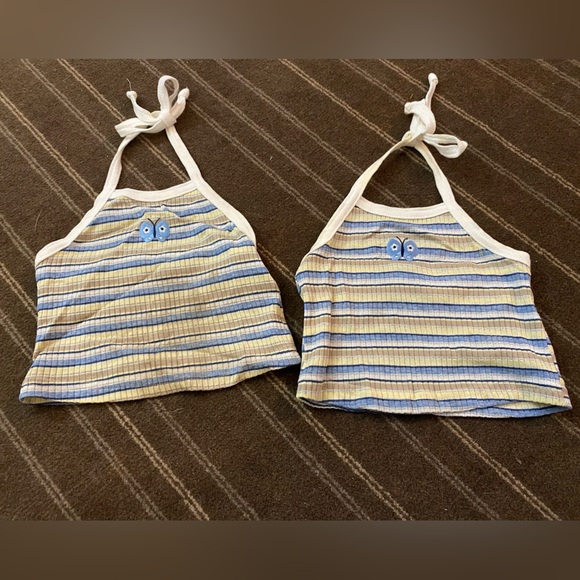 Striped Halter Tops with Owl Detail - Picture 1 of 4